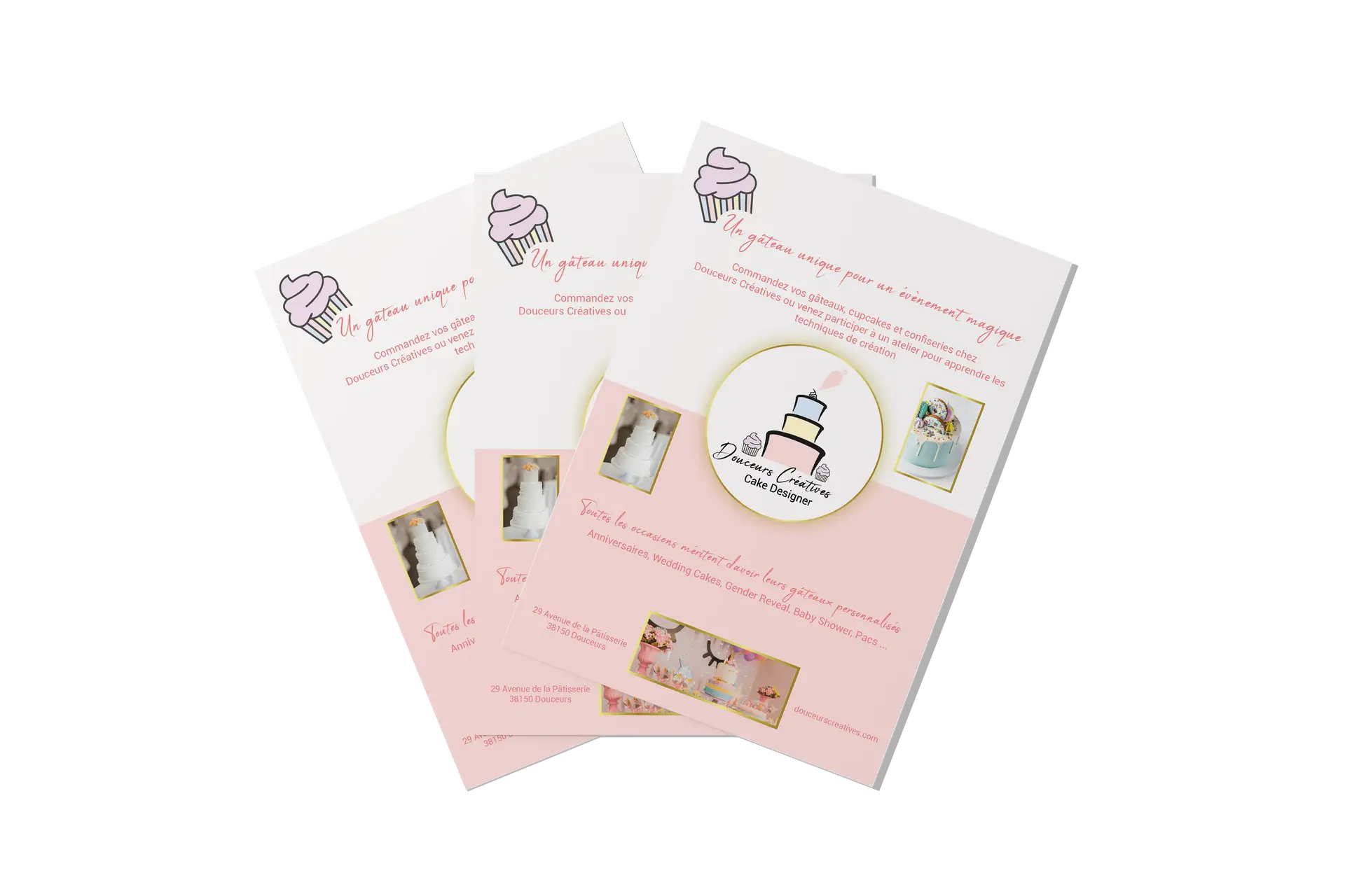 supports de communication - flyer cake designer - identité visuelle