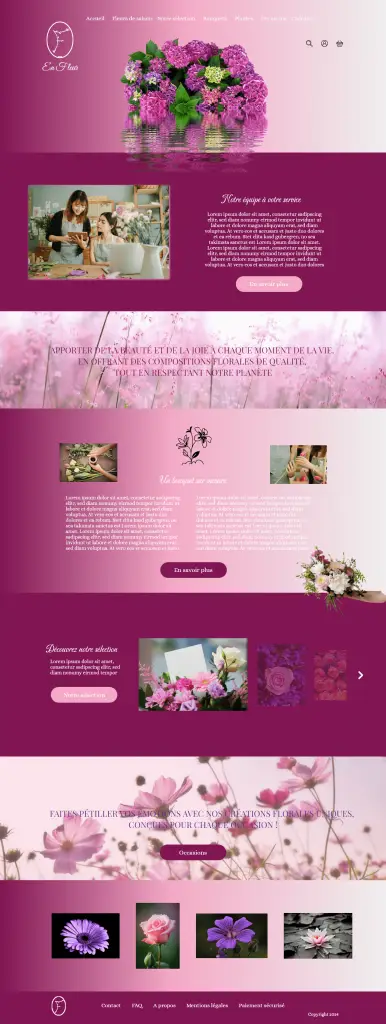 maquette site internet fleuriste