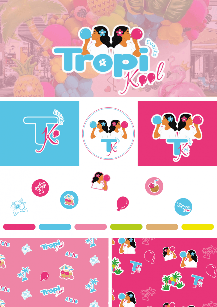 Tropikool Events - identité visuelle préconçue